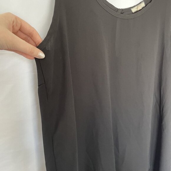 Anthropologie Pleione Black Sleeveless High-Low Hem Blouse L lightweight top - Picture 4 of 9